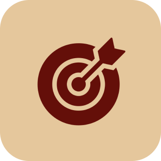 Bullseye with arrow on beige background.